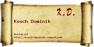 Kosch Dominik névjegykártya